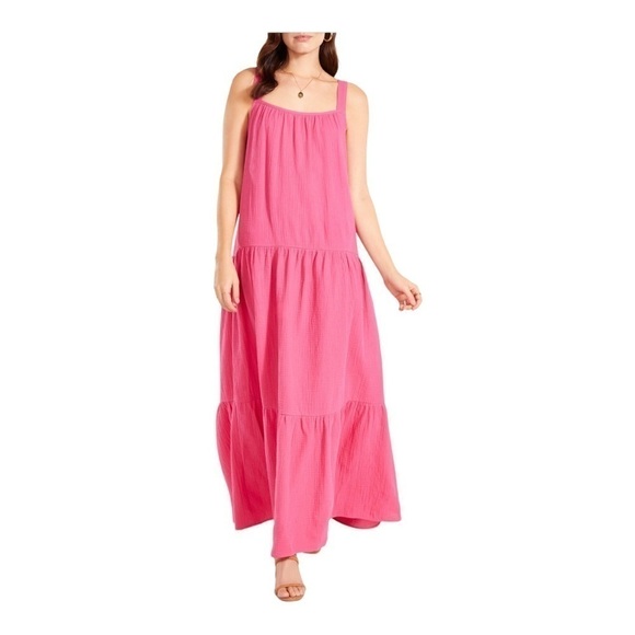 𝅺bb Dakota by Steve Madden raspberry tiered maxi - Picture 1 of 13